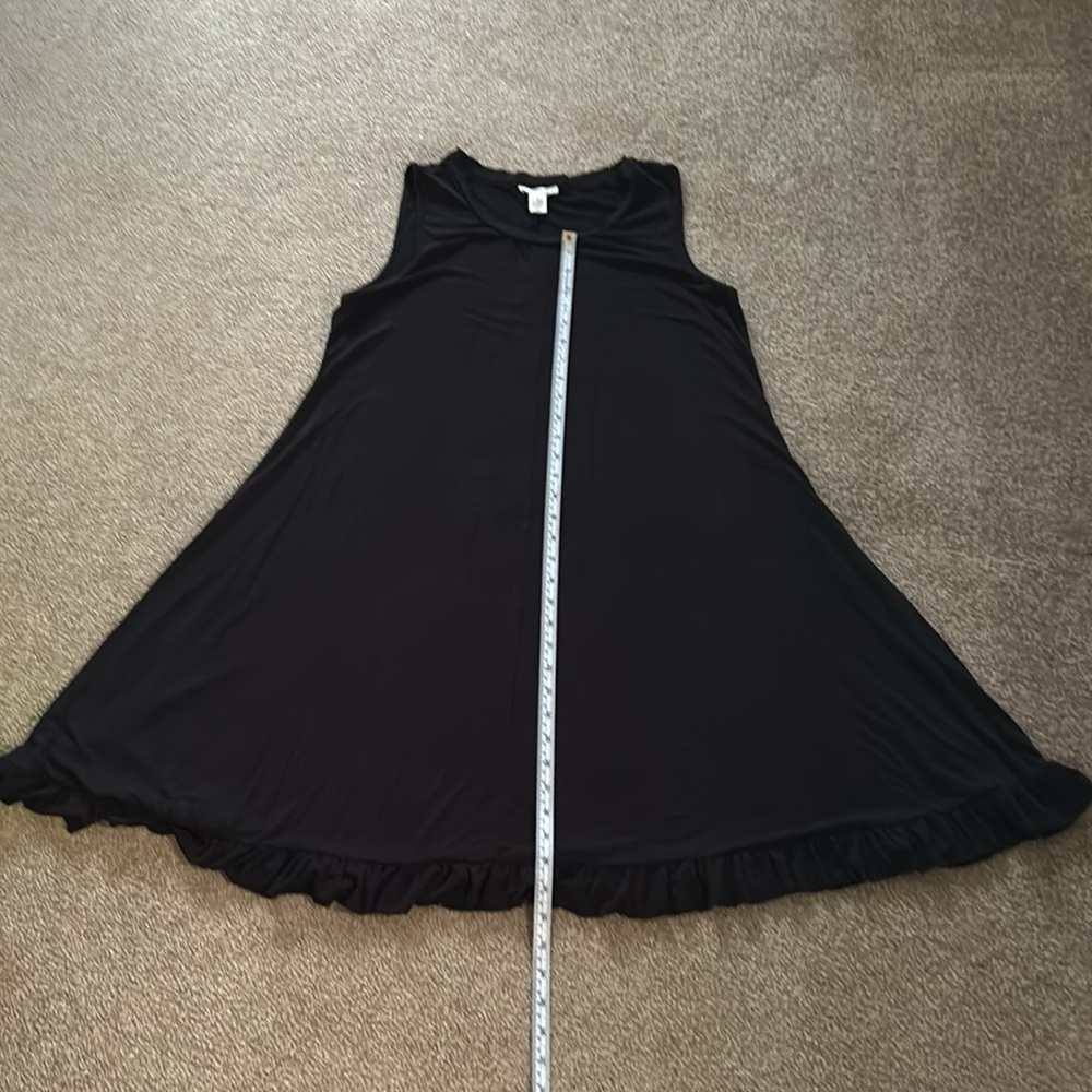 knit crewneck sleeveless ruffle hem swing dress - Picture 5 of 5